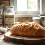 Mary Berry’s soda bread freshly baked, with a golden crust and a rustic, hearty texture, perfect for serving with butter or soup.