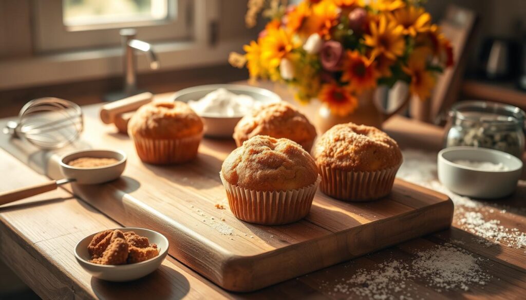 A plate of fluffy vegetarian cinnamon sugar donut muffins, perfectly dusted with cinnamon sugar and ready to enjoy.