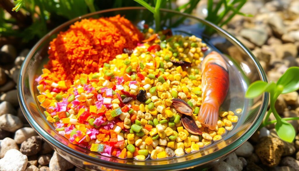 An assortment of fish-based meals, showcasing vibrant colors and fresh ingredients like herbs, spices, and vegetables.