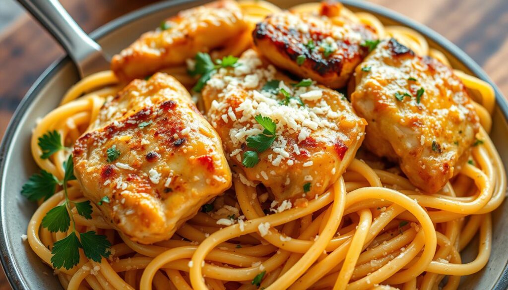 garlic parmesan chicken pasta